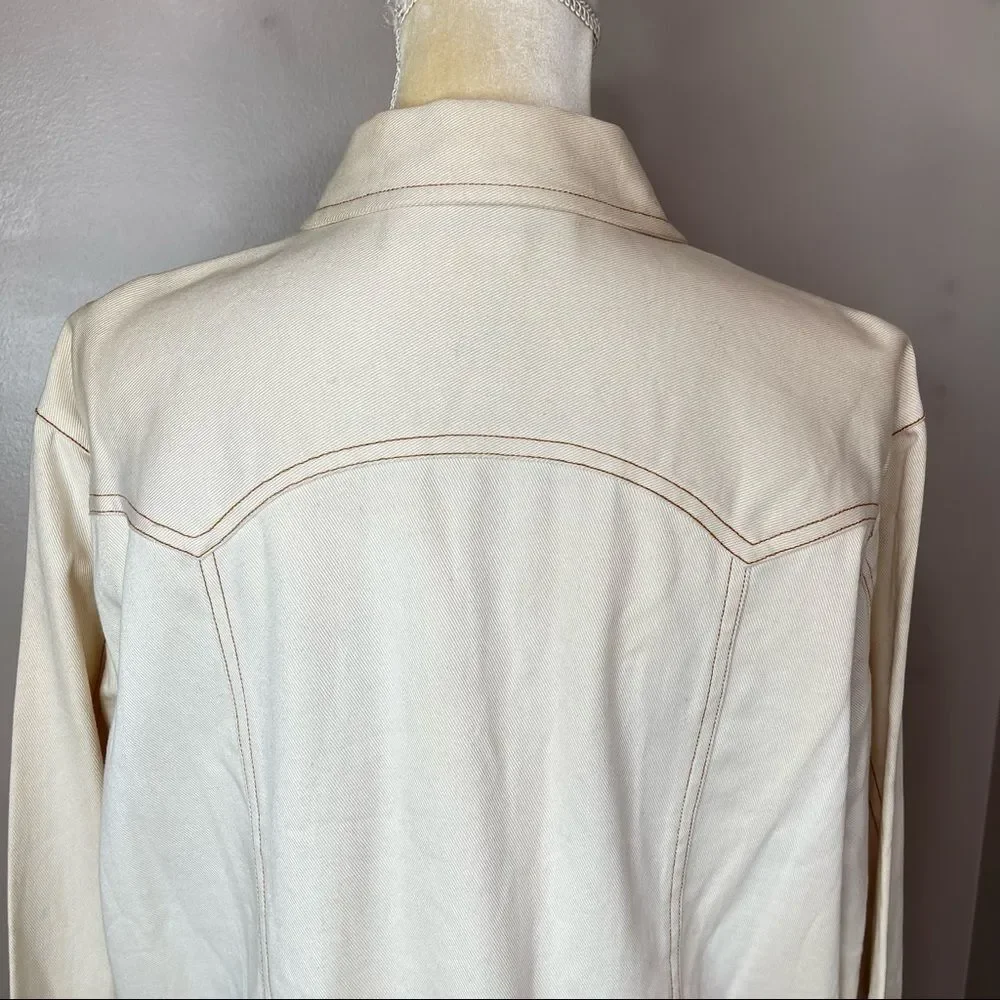 Dianes Beige Star Jeans Jacket Large NWT - Picture 5 of 15